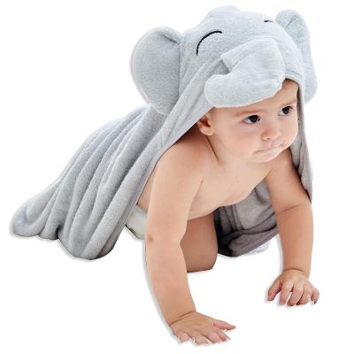 China Baby Hooded Bath Towel Fiber Baby Towel Premium Soft White Organic Bamboo Hooded Towel Kids Safe Towel for sale