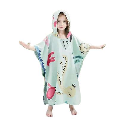 China Viable Wholesale Printed Beach Towel With Logo Quick Dry Wearable Kids Hooded Beach Towels for sale