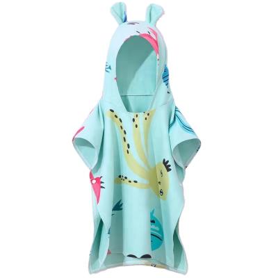 China Free Sample Hooded Microfiber Sustainable Kids Round Beach Towel Poncho Baby Bath Towel for sale