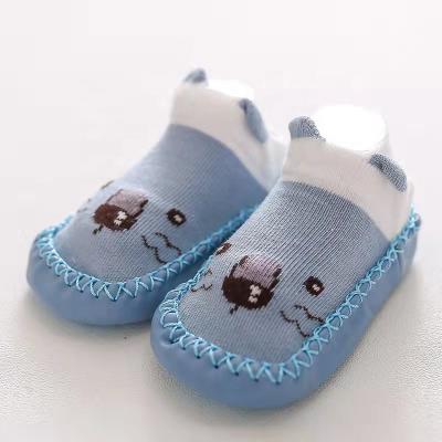 China Lightweight Custom Rubber Soles Flying Woven Kids Shoes Socks Non Skid Breathable Floor Baby Sock Shoes for sale