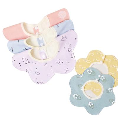 China Lovely Baby Bottom Cotton Petal Bib Baby Saliva Rotating Newborn Bib Water Hypoallergenic Waterproof Towel for sale