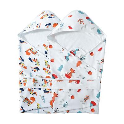 China PORTABLE 100% Cotton Baby Wrap Baby Boy Easy Adjustable Hooded 86x86cm Baby Wrap Covering for sale