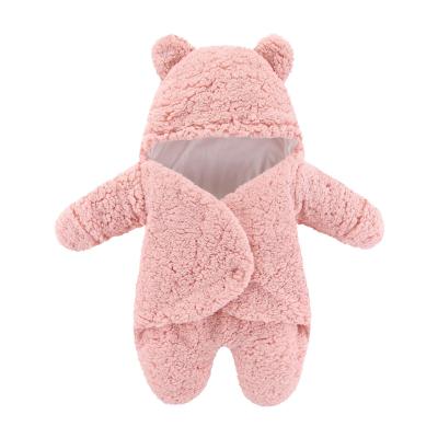 China Anti-pilling Lovely Solid Color Baby Sleeping Bag Anti-Kick Quilt Slit Wrapped Newborn Soft Wrap Sleeping Bag for sale