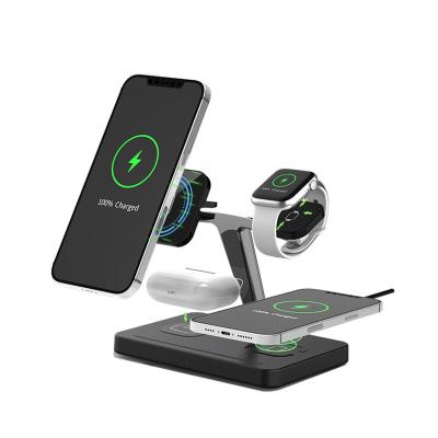 China Hot Selling Guany Smart Watch GYZ9A 4 in 1 Stand 15W Magnetic Wireless Charger Fast Charging Station for sale