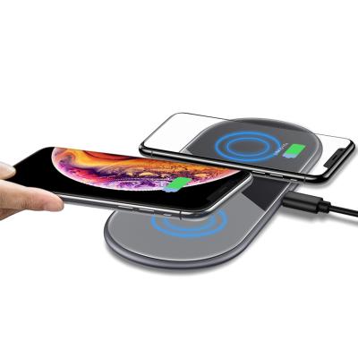 China High Quality Charging GY96 Fast Qi Radio 2 IN 1 2 Light Coil 15W Fast Ultra Thin Max Qi Wireless Charger Pad For Mobile Phone for sale