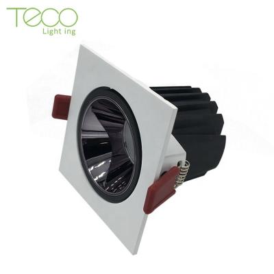 China Round smd water proof 3 color modern interior square aluminum slim style recessed downlight fixture for sale