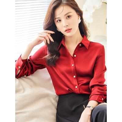 China Anti-pilling Women White Tops Women's Blouses Fashion Stripe Print Casual Long Sleeve Office Lady Work Shirts Female Slim Blusas for sale