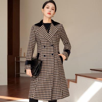 China Anti-wrinkle New Arrival Autumn and Winter Temperament Celebrity Ladies Woolen Coat Lapel Woolen Slim Long Winter Coat For Women for sale