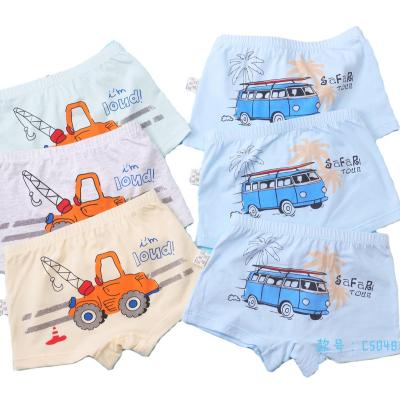 China High Quality Breathable Baby Kids Underwear Soft Combed Boxer Shorts Cute Pattern Cotton Cartoon Boy Teen Underwear for sale