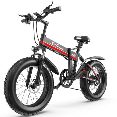 China 48V 1000W Mountain Bike Fat Tire Aluminum Alloy X-Tron Fat Bike Multifunctional Folding Electric Bike for sale