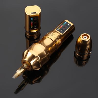 China New Permanent Professional Radio Dual Tattoo Machine Black 1800mAh Battery Rotary Tattoo Pen for sale