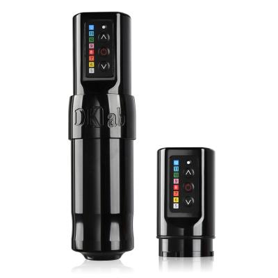 China New Permanent Professional Wireless Battery Rotary Tattoo Machine Black Dual 2400mAh Battery Tattoo Pen for sale