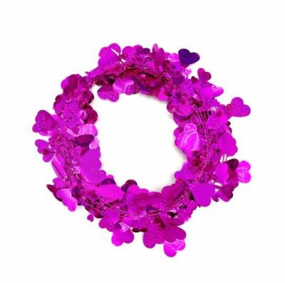 China Love color strips pull flower decoration, Valentine's Day wreath love wire wreath for sale