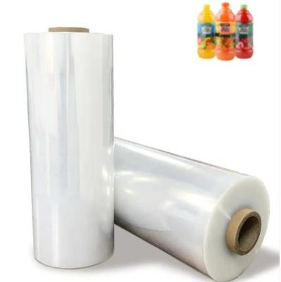 China PVC Shrink Film Roll for Heat Labels Wrap Protein Powder Bottles Juice Water Cans Glass Beverage for sale