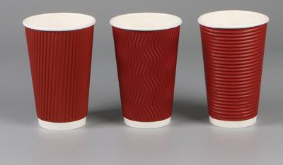 China 14oz Disposable Paper Cup , Milk Tea Coffee Disposable Hot Drink Cups for sale