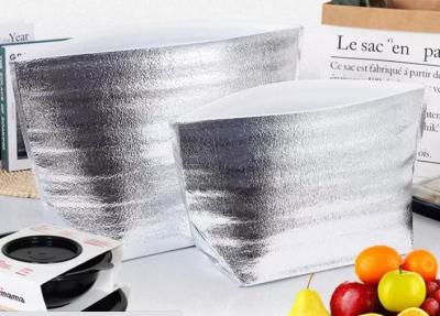 China 40*50cm Flat Mouth Thermal Delivery Packaging Aluminium Foil Insulation Bag for sale