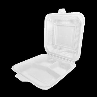 China Caixa descartável Degradable Bento Clamshell Lunch Box do amido de milho dos PP à venda