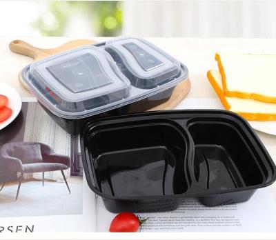 China 10ml America Style 100% Pp New Double Compartment Lunch Box Black for sale