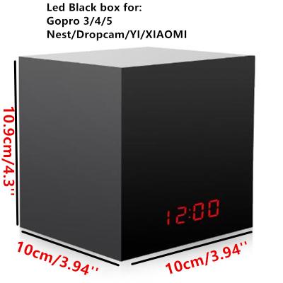 China Indoor Hidden LED Clock Black Box Fence For Hero 4, Hero 5, Nest Cam/Dropcam/GoPro Session In One Spy Camera for sale