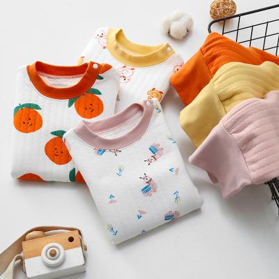 China Autumn Wear 2021 New Children's Cotton Baby Underwear Thermal Long Set For Boys And Girls Home Wear Pajamas Kids Clothing Baby Wear for sale