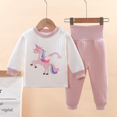 China Winter Kids Thermal Pajamas Sets Winter Toddler Warm Pajamas Boys Thicken Girls Sleepwear High Waisted Baby Thermal Underwear Suits for sale