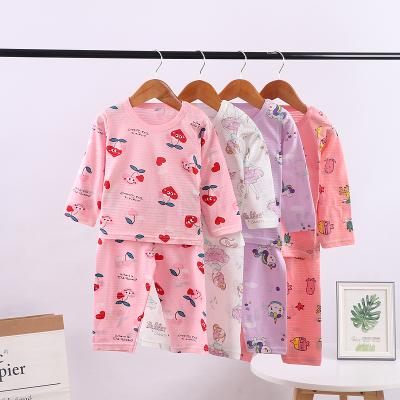 China Children's anti-shrink pajamas set baby clothing sets designer cotton pajamas wholesale kids pajama sets for sale