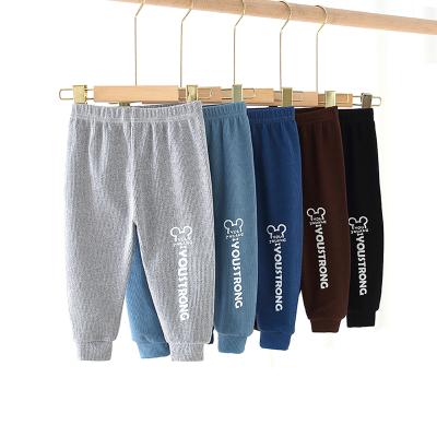 China Color Fade Proof 2021 OEM/ODM Unisex Kids Sweatpants Printed Baby Boy Full Length One-Piece Pants Newborn Long Pants Baby Trousers for sale