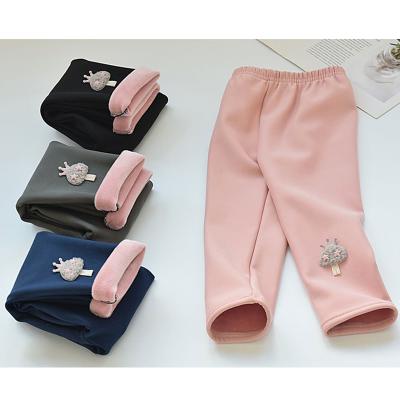 China Baby Gaiters Pants Fade Proof Winter Thick Fleece Color Kid Thermal Comfortable Fashion Cute Thin Warm Pantyhose For Kids Girls for sale