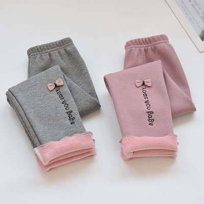 China Wholesale Color Fade Proof Children Pants Thick Velvet Warm Kids Clothes Boys Girls Gaiters Infants Trousers For Winter for sale