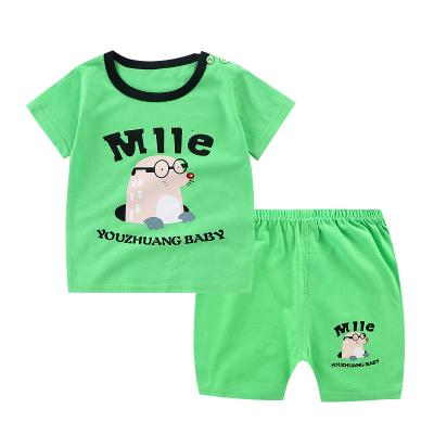 China 2021 Summer New Children's Breathable Children's Short Sleeve Set Baby Two Sets Of Hollow Out Clothes Boys Cotton Clothes for sale