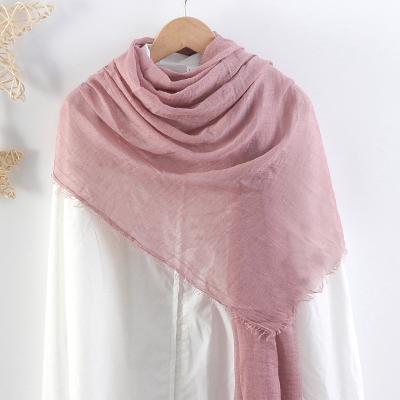 China 2023 Ethnic Hijab Scarves Long Scarf Solid Color Stretch Wrap Muslim Headscarf 180x70cm Tank Top Ethnic Shawls 2023 for sale