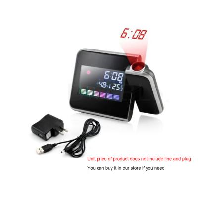 China Bedside Voice Control LED Digital Digital Weather Station Plastic Silent Colorful Forecast Alarm Clock for sale