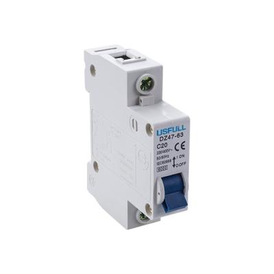 China USFULL 1P 2P 3P 4 Pole circuit breaker manufacturer ac mcb DZ47 nylon switch for sale