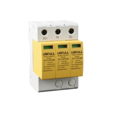 China Surge Arrester For 20ka 40ka Surge Protection PV System USFULL Electronic Surge Arrester DC SPD Type Box for sale