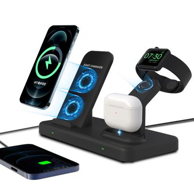 China Qi Enabled Phones 4 in 1 Wireless Charger Stand Station 15W Wireless Charging Dock for iPhone for iwatch for AirPods for sale