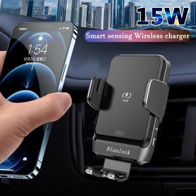 China Universal Smart Sensor Car Phone Holder Fast Charging Universal Wireless Chargers Car Phone Holder for iPhone for Samsung for Huawe for sale