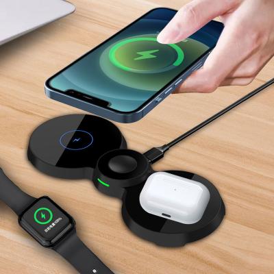 China Qi Enabled Phone Qi 3 in 1 Wireless Docking Station Charger Charging Stand for Phone and Earbuds for sale