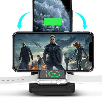 China Qi Enabled Phones 3 in 1 15W Qi Cell Phone Charger Stand for iPhone Apple Watch AirPods Wireless Charging Dock for sale