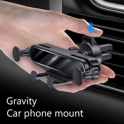 China Adjustable Gravity Car Phone Holder Mobile Phone Mount Air Vent Car Mount Phone Holder Dashboard Car Holder for sale