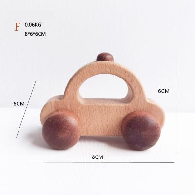 China Montessori Education Factory Direct Selling Toys Beech Wood Wooden Car Cartoon Educational For Baby Teething for sale