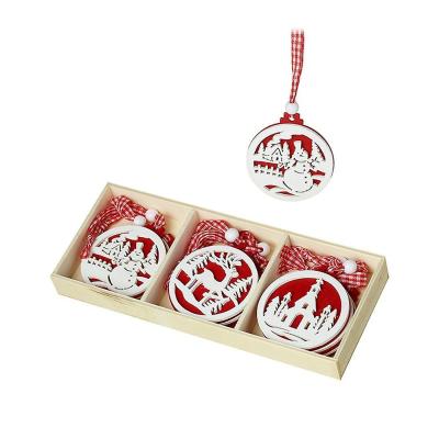 China Eco-Friendly Disposable Christmas Decorations Party Crafts Letters Decorations Wooden Christmas Tree Pendants Hanging Ornaments for sale