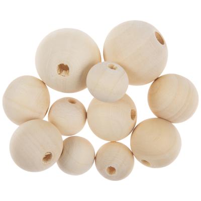 China 4mm To 50mm Safe Wholesale Custom Unfinished Natural Log Beads Wooden Beads For Jewelry Making for sale