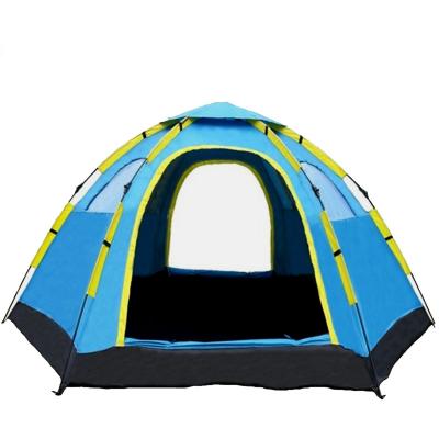 China Extended Noise Amping Hexagon 5-8 Person Oversized Type Outdoor Waterproof Instant Pop Up Tent for sale