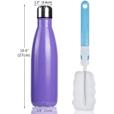 China Sustainable Outdoor Sports Camping Boosting Stainless Steel Sports Recycling Water Bottle With Cleaning Brush for sale