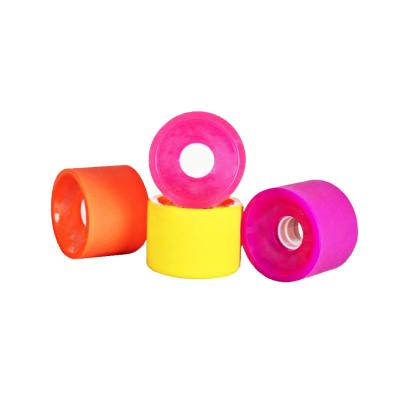 China Youth Wholesale Custom Printed Popular Shape PU Longboard Skateboard Tapered Wheels for sale