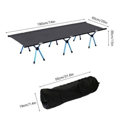 China Aluminum Alloy & Folding Oxford Cloth Portable Bachelor Sleep Pad Outdoor Camping Bed for sale