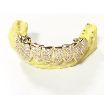 China Jasen Jewelry Custom Made D Grade 925 Silver Or 10k Solid Gold 10k Solid Gold Moissanite Diamond 6 Teeth Lower Grillz Custom For Hitter for sale