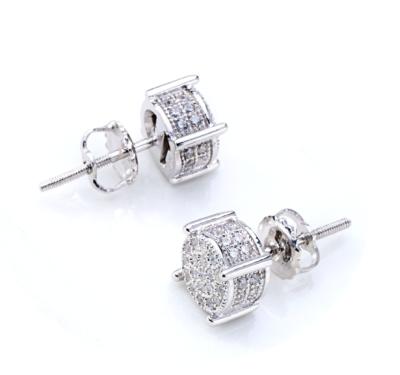 China JASEN CLASSIC JEWELRY Fashion Hot Selling Jewelry 925 White Gold Silver Stud Earrings for sale