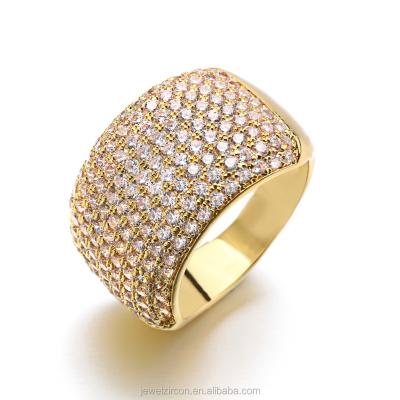 China FASHIONABLE New Arrival 925 Sterling Silver Gold Plated Ring Pave Micro Zircon Stone Iced Out Hip Hop Ring For Men for sale