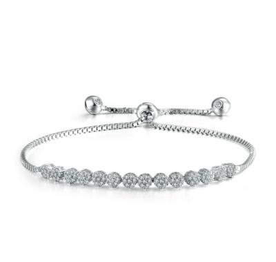 China CLASSIC JEWELRY White Gold Silver Bracelets Diamond Tennis Chain For Women for sale